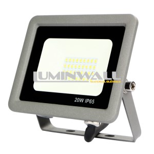 Projector LED Exterior SLIM Cinza 20W 6500K IP65